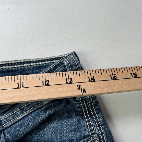Silver Suki Surplus Capri Jeans Womens 26 Blue Stretch Denim Heavy Stitching - Picture 9 of 11